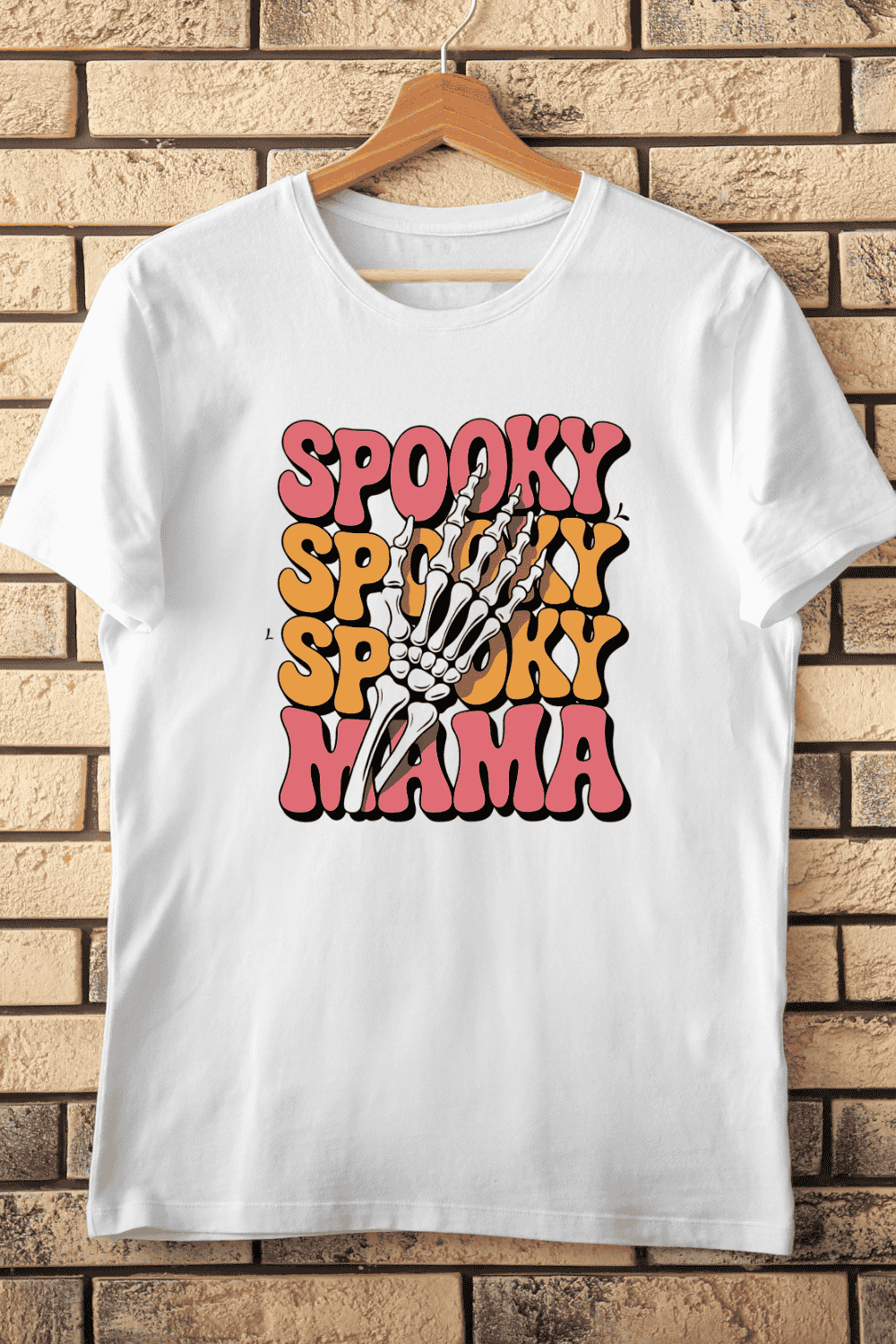 Groovy Spooky Mama T-Shirt Design pinterest preview image.
