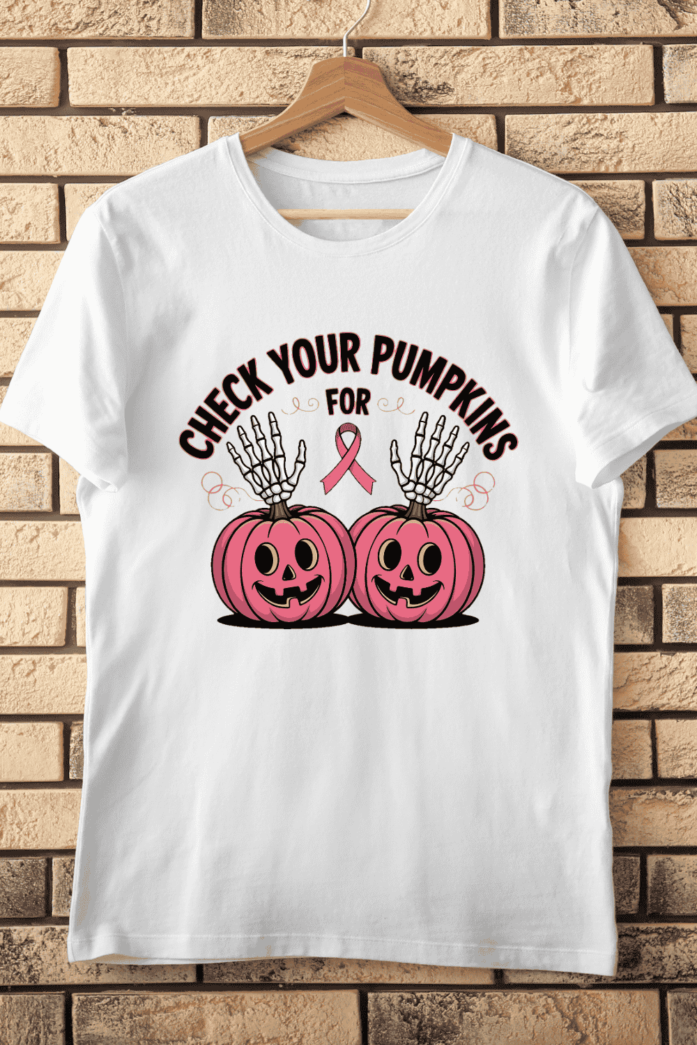 Check Your Pumpkins T-Shirt Design pinterest preview image.