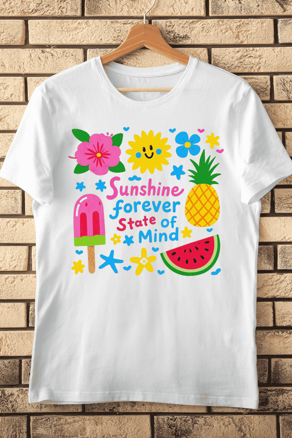 Beach Lifestyle Positive Quote T-Shirt Design pinterest preview image.