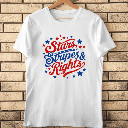 Distressed USA Patriotic Text T-Shirt Design cover image.