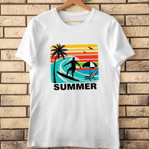 Summer Surfing PNG for T-Shirt Design cover image.