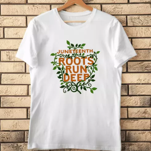 Green Vines and Juneteenth T-Shirt Design cover image.
