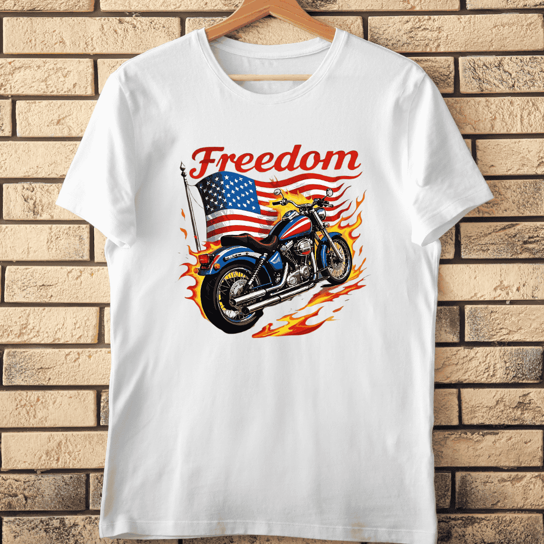 Patriotic Biker T-Shirt Design cover image.