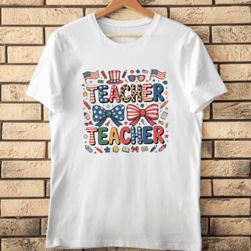 American Elements for Teacher T-Shirt Design cover image.