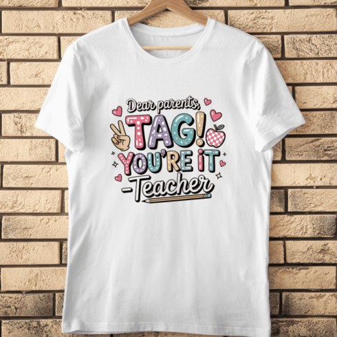 Funny Teacher Appreciation T-Shirt Design cover image.