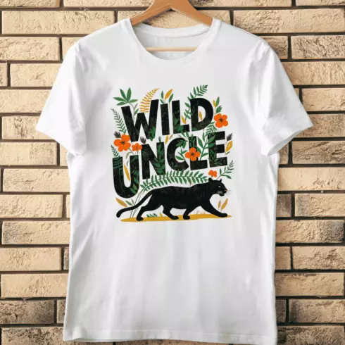 Adventurous Uncle with Black Panther T-Shirt Design cover image.