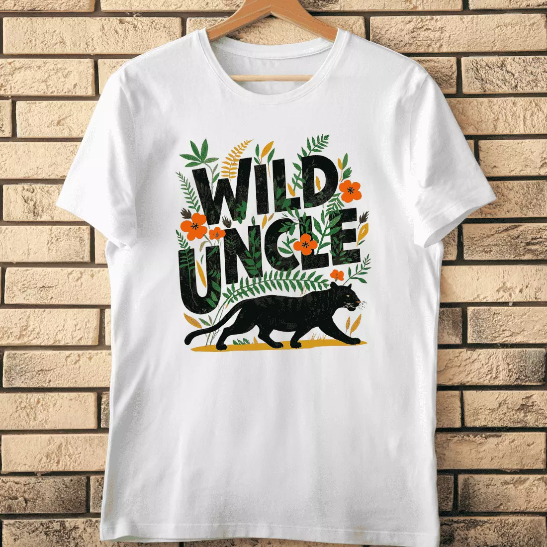 Adventurous Uncle with Black Panther T-Shirt Design cover image.