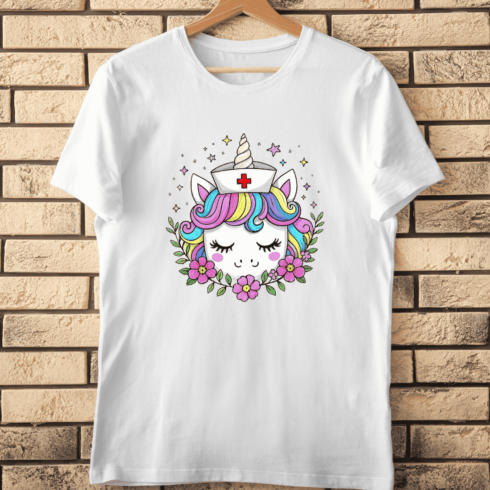 Unicorn Nurse PNG for T-Shirts T-Shirt Design cover image.