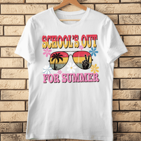 Retro Groovy Summer Vacation T-Shirt Design cover image.