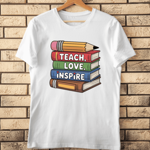 School Supplies Art with Inspirational T-Shirt Design cover image.