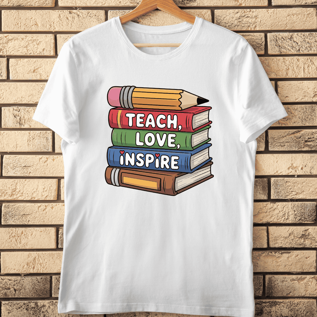 School Supplies Art with Inspirational T-Shirt Design cover image.