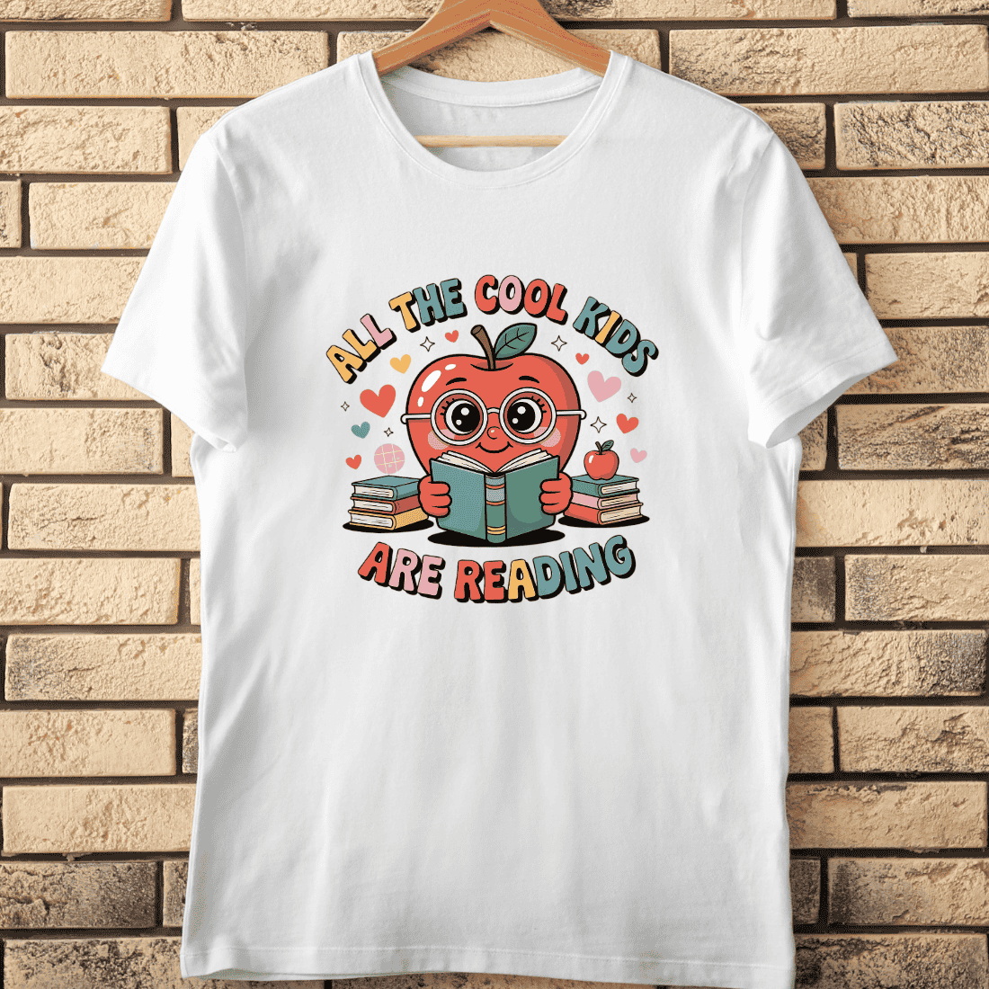 All The Cool Kids Are Reading T-Shirt Design cover image.