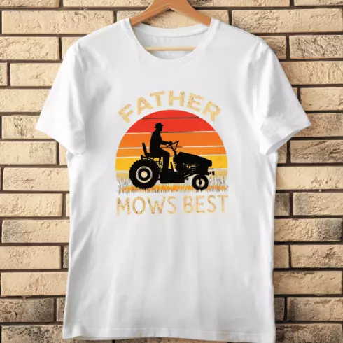 Happy Father's Day Mowing T-Shirt Design cover image.