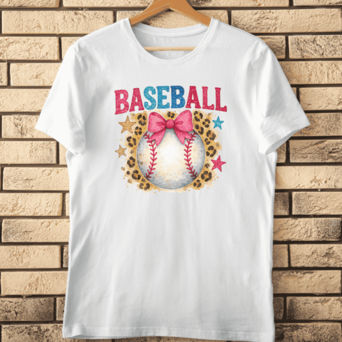 Pink Bow Baseball T-Shirt Design cover image.