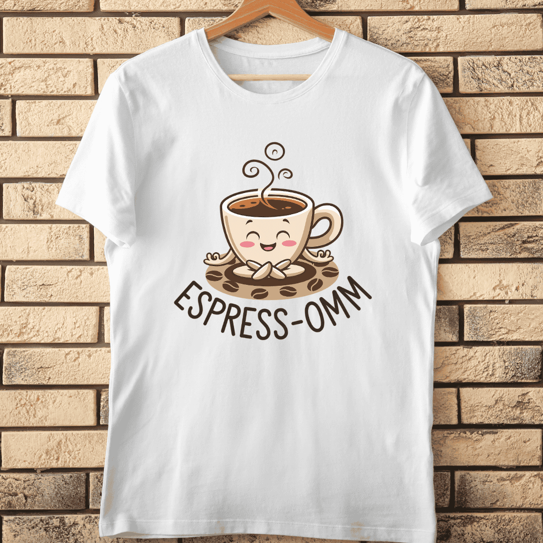Espress-Omm Meditating Coffee Mug T-Shirt Design cover image.