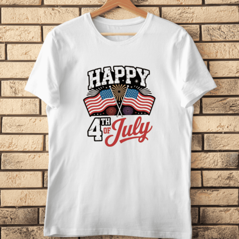 American Flags Independence Day T-Shirt Design cover image.