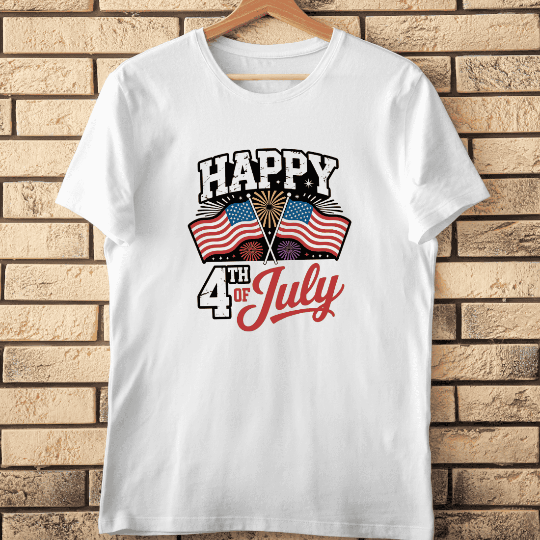 American Flags Independence Day T-Shirt Design cover image.