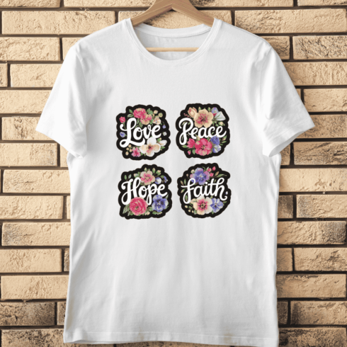 70s Style Floral Sayings T-Shirt Design cover image.