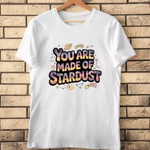 Adorable Cosmic Typography T-Shirt Design cover image.