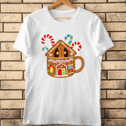 Festive Winter Mug with Sweet Treats T-Shirt Design cover image.