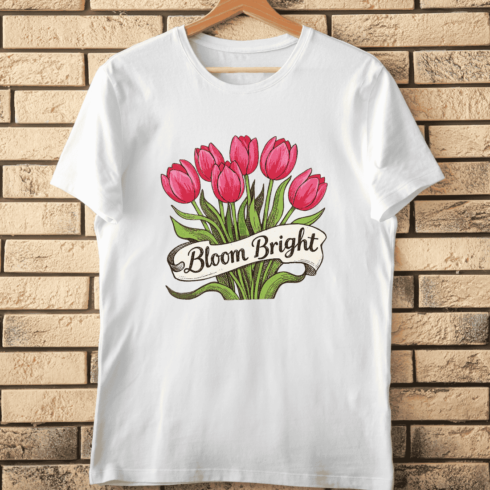 Bloom Bright Tulips T-Shirt Design cover image.
