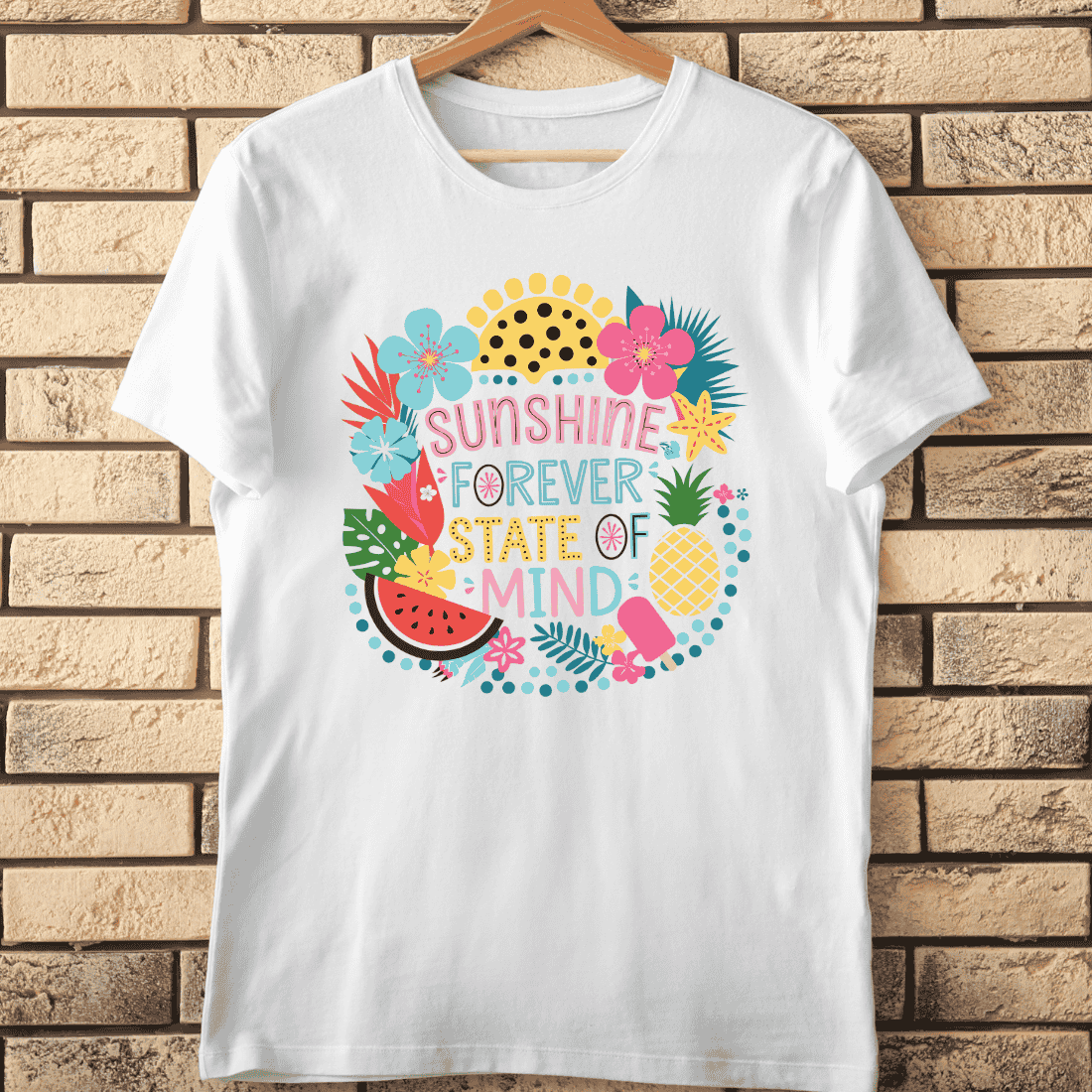 Sunshine Forever State of Mind T-Shirt Design cover image.
