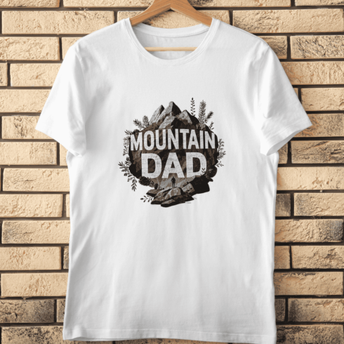 Vintage Style Mountain Dad T-Shirt Design cover image.