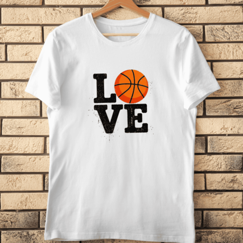 LOVE with Basketball for Fan T-Shirt Design cover image.