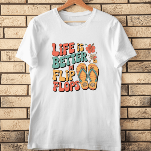 Flip Flop Summer Slogan T-Shirt Design cover image.
