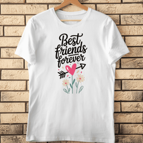 Friendship Quote Floral T-Shirt Design cover image.
