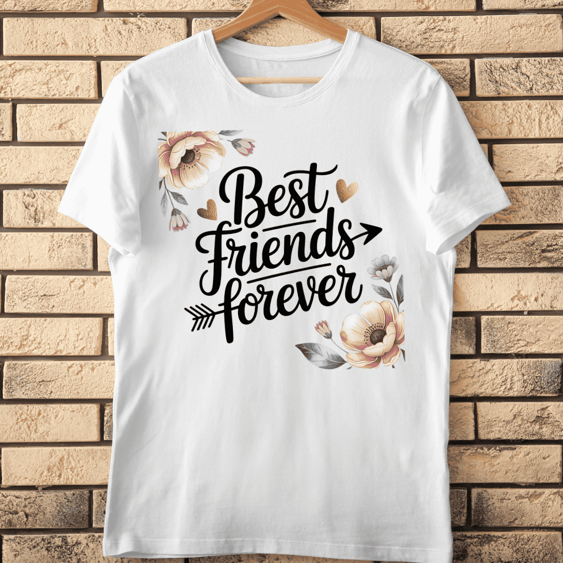Hand-Lettered Best Friends T-Shirt Design cover image.