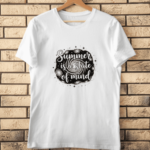 Motivational Typography Space Theme T-Shirt Design cover image.