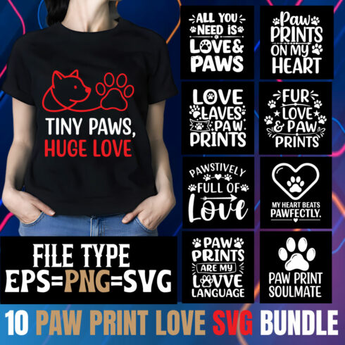 10+ Paw Print Love SVG Bundle – Cute Pet Lover Designs for Cricut & Crafts cover image.