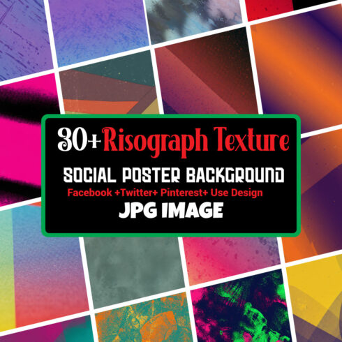 30 Risograph Texture Background JPG For Posters cover image.