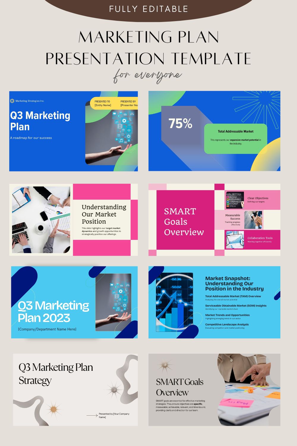 The Ultimate Marketing Mastery Bundle: 55+ PowerPoint Slides for Powerful Presentations pinterest preview image.