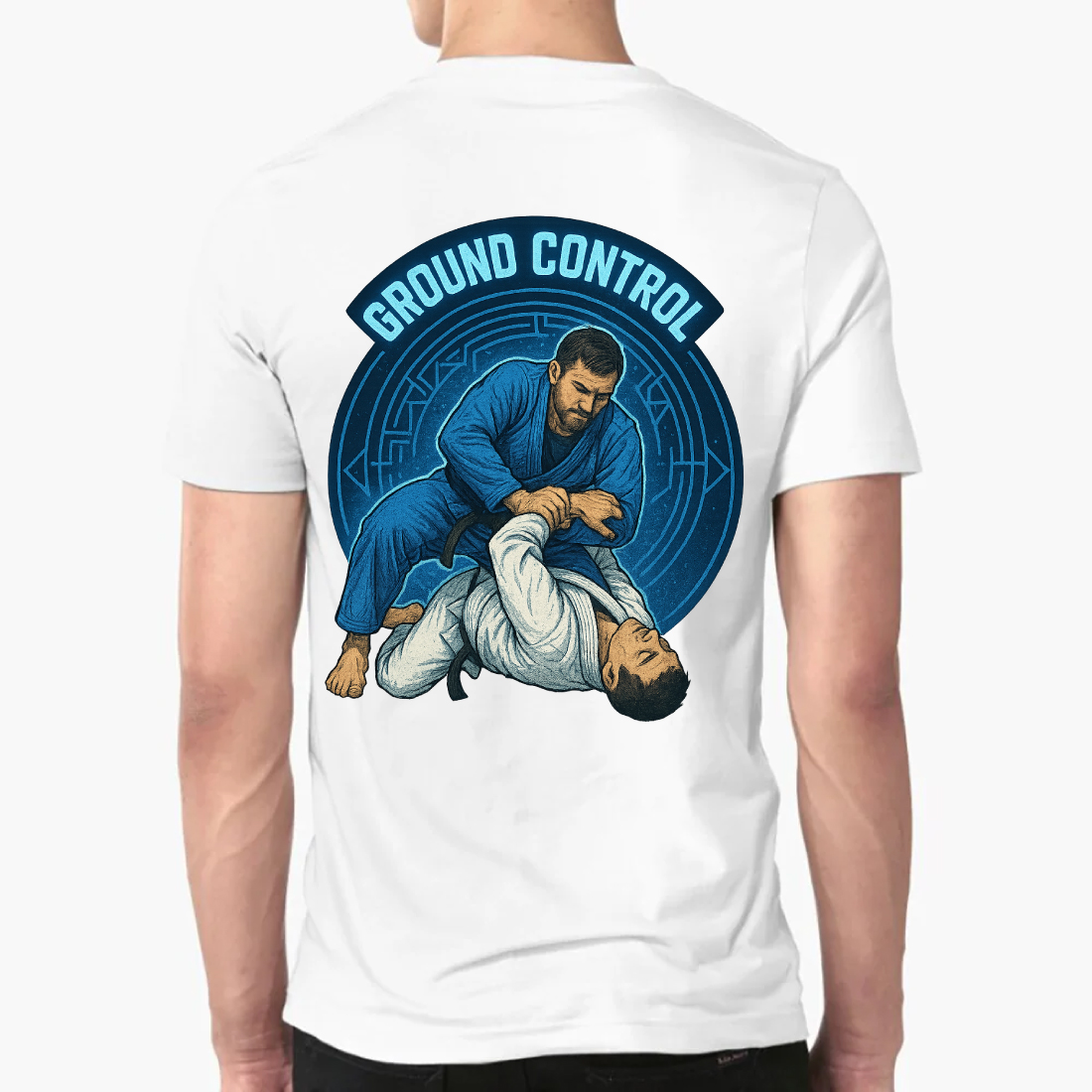 Ground Control BJJ T-Shirt Design - Brazilian Jiu Jitsu Grappling Vector Art preview image.