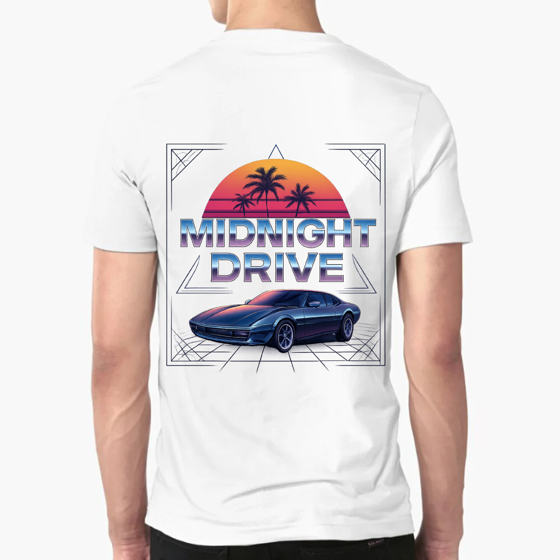 MIDNIGHT DRIVE T-shirt design preview image.