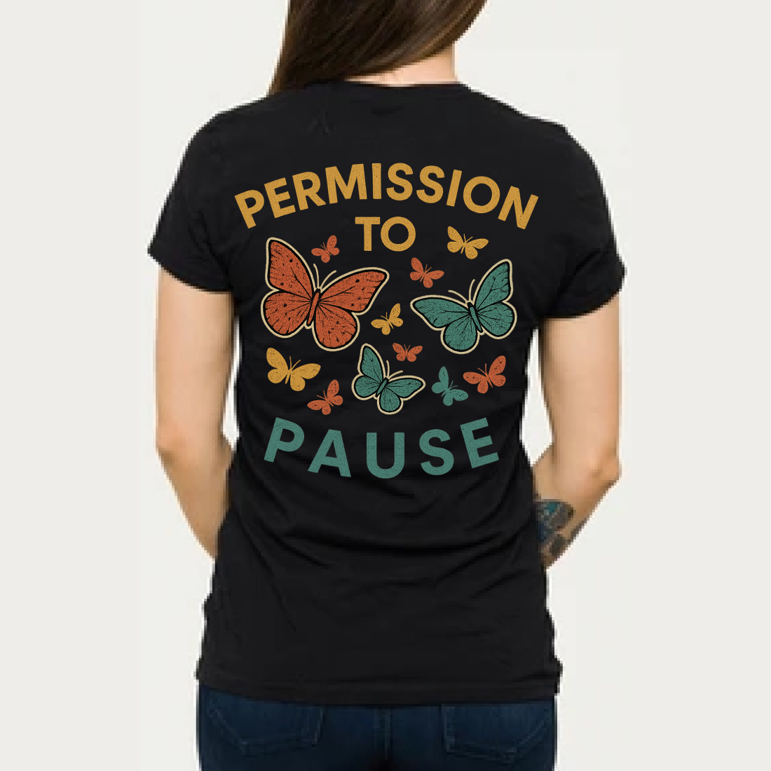 Permission to Pause – Mindful Break T-Shirt Design preview image.