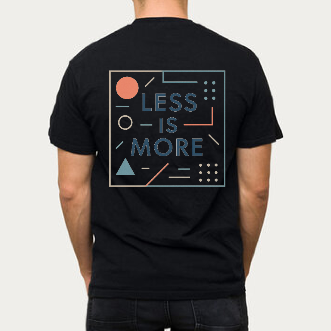 Less is More Minimalist Typography T-Shirt Design with Geometric Elements preview image.