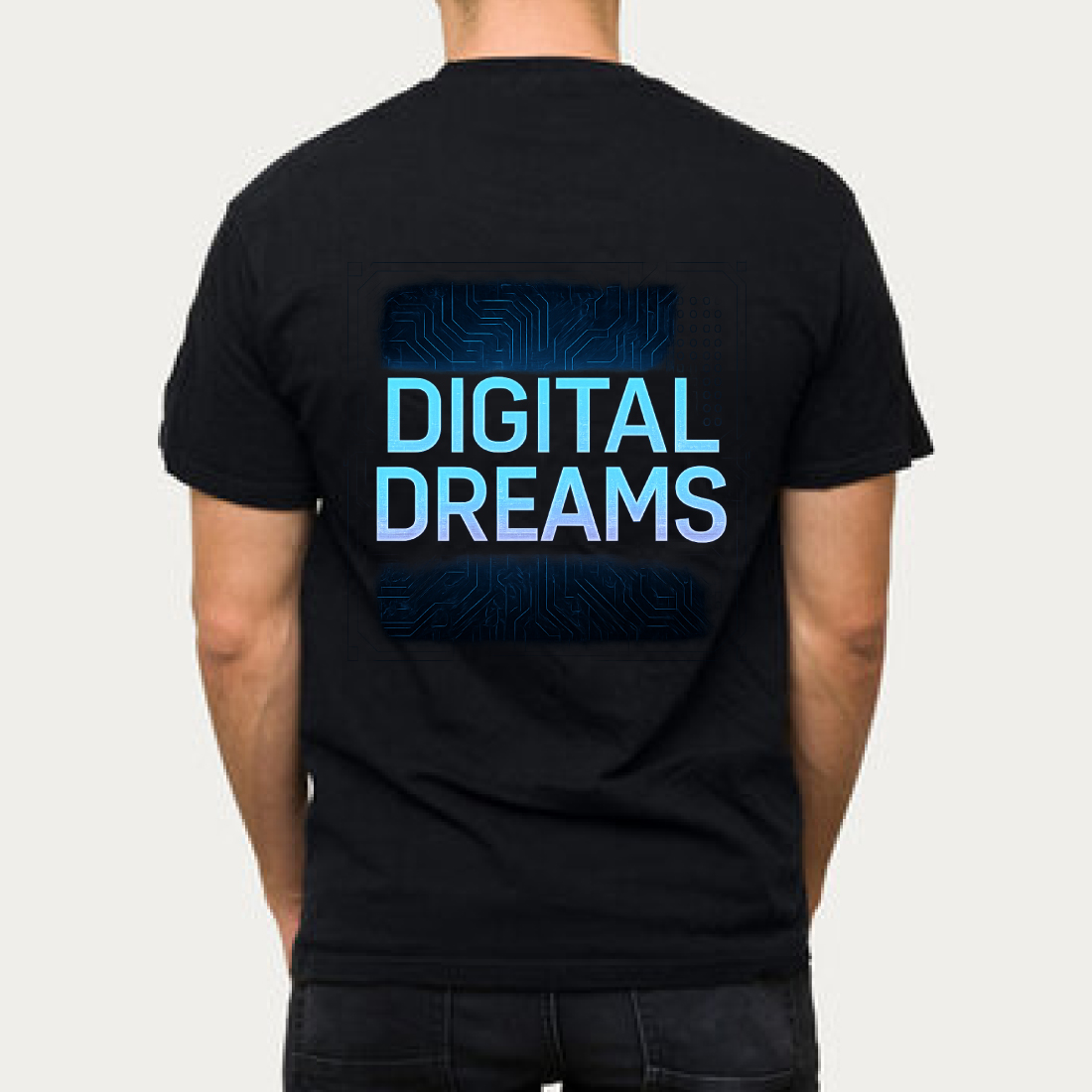 DIGITAL DREAMS T-shirt design preview image.