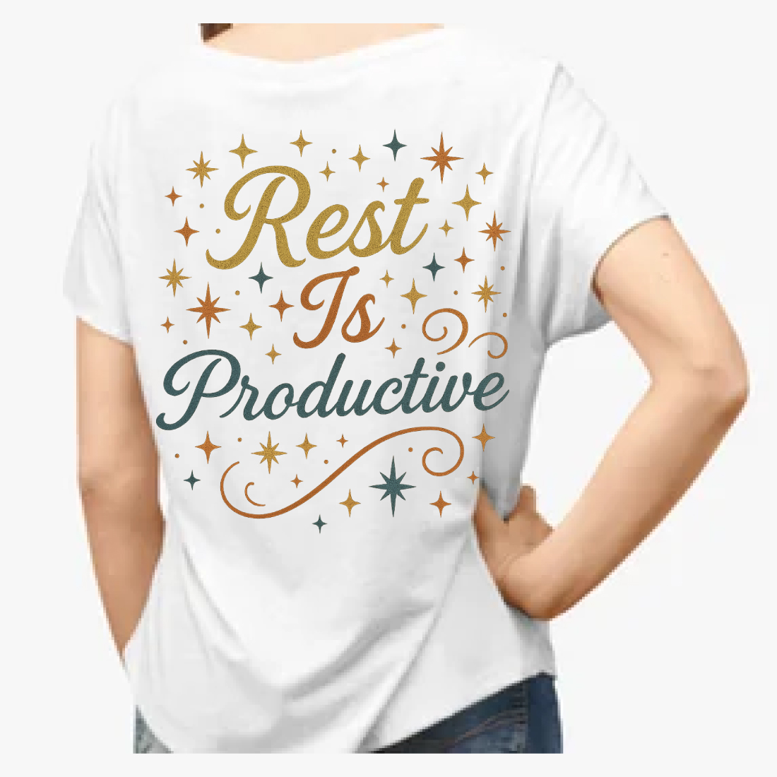 Rest Is Productive - Motivational Quote T-Shirt Design preview image.