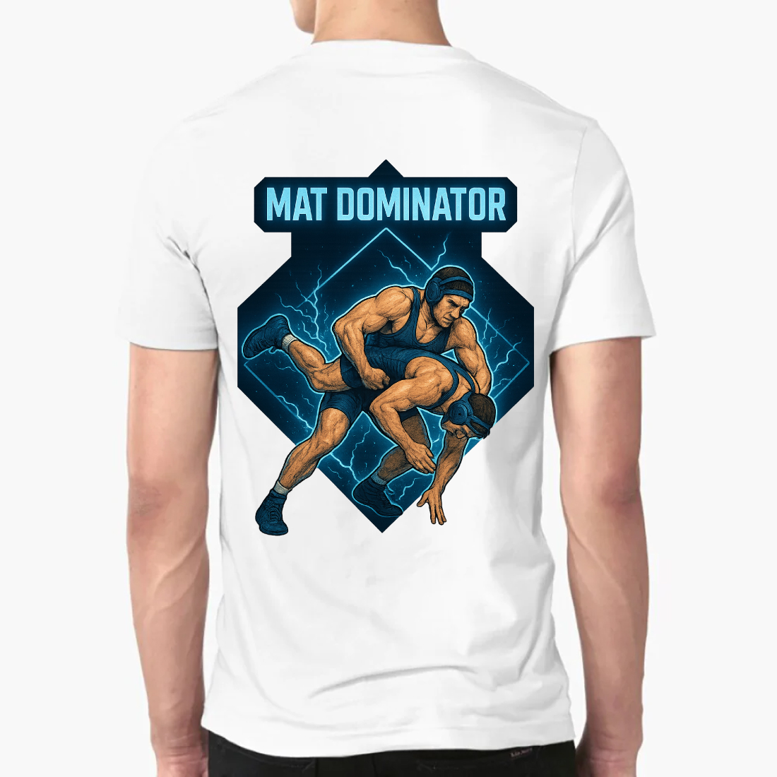 Mat Dominator Wrestling T-Shirt Design - Grappling Sports Combat Fighter Graphic Vector Art preview image.