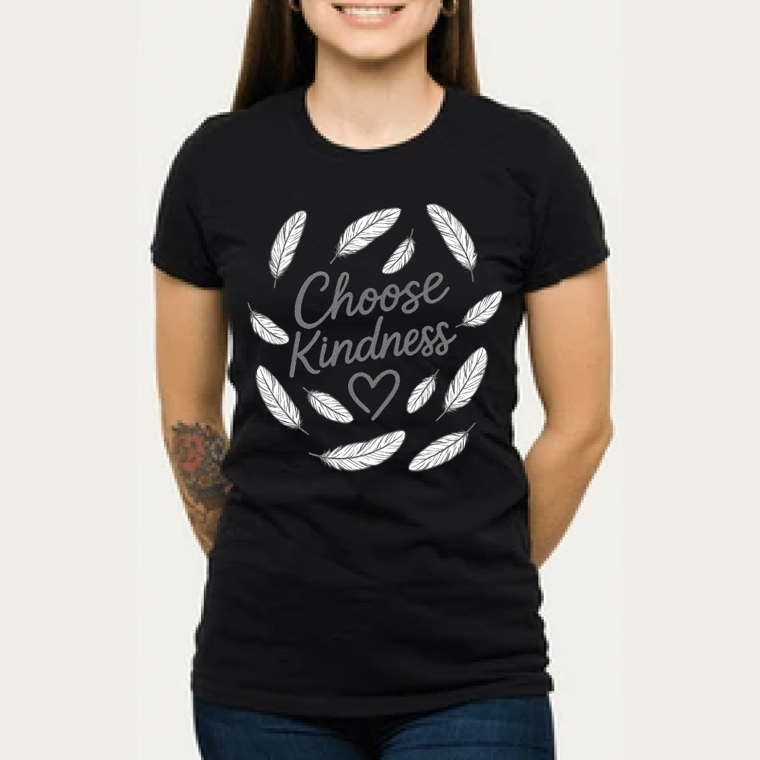 Choose Kindness – Feather Wreath Inspirational T-Shirt Design cover image.