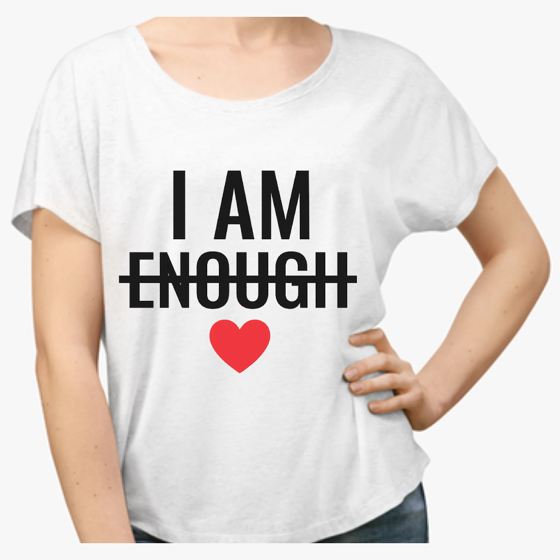 I AM ENOUGH T-shirt design cover image.