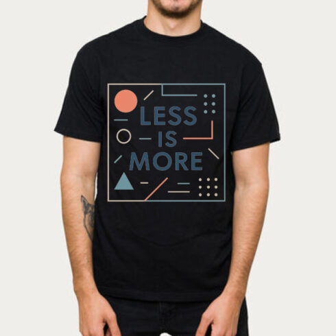 Less is More Minimalist Typography T-Shirt Design with Geometric Elements cover image.