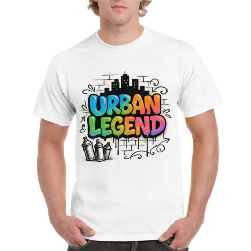 Urban Legend Graffiti Style T-Shirt Design with Street Art Elements cover image.