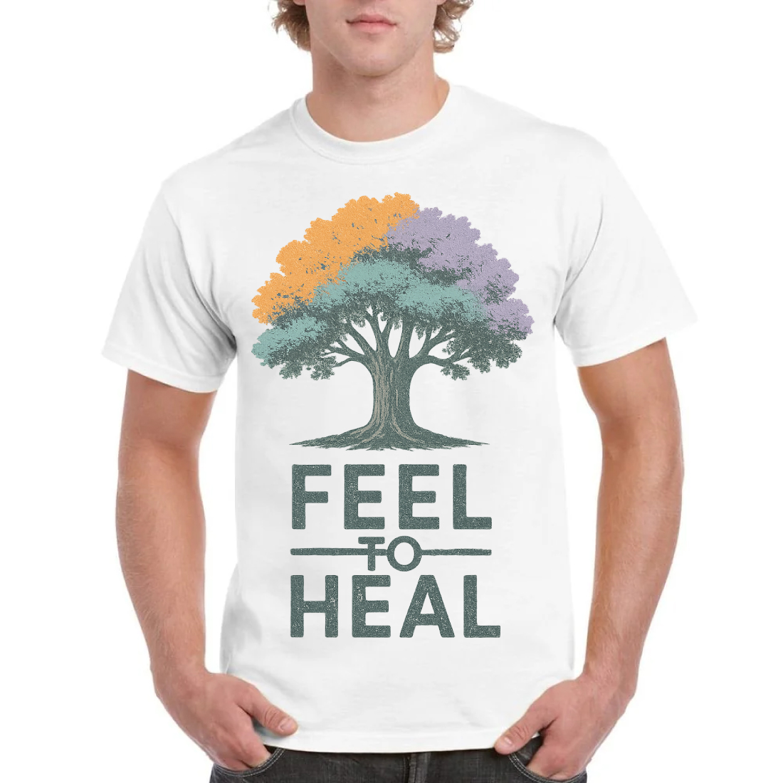 Feel to Heal – Emotional Growth Tree T-Shirt Design cover image.