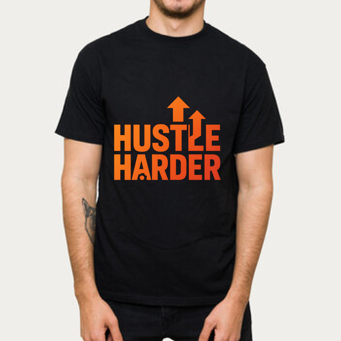 HUSTLE HARDER T-shirt design cover image.