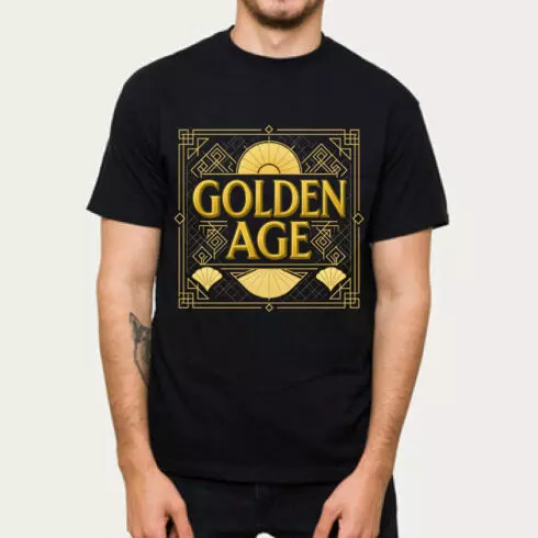 Golden Age Art Deco T-Shirt Design - Vintage 1920s Geometric Graphic Tee cover image.