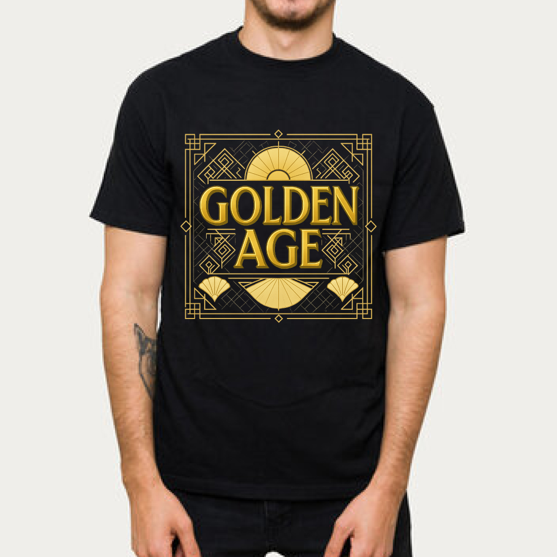 Golden Age Art Deco T-Shirt Design - Vintage 1920s Geometric Graphic Tee cover image.